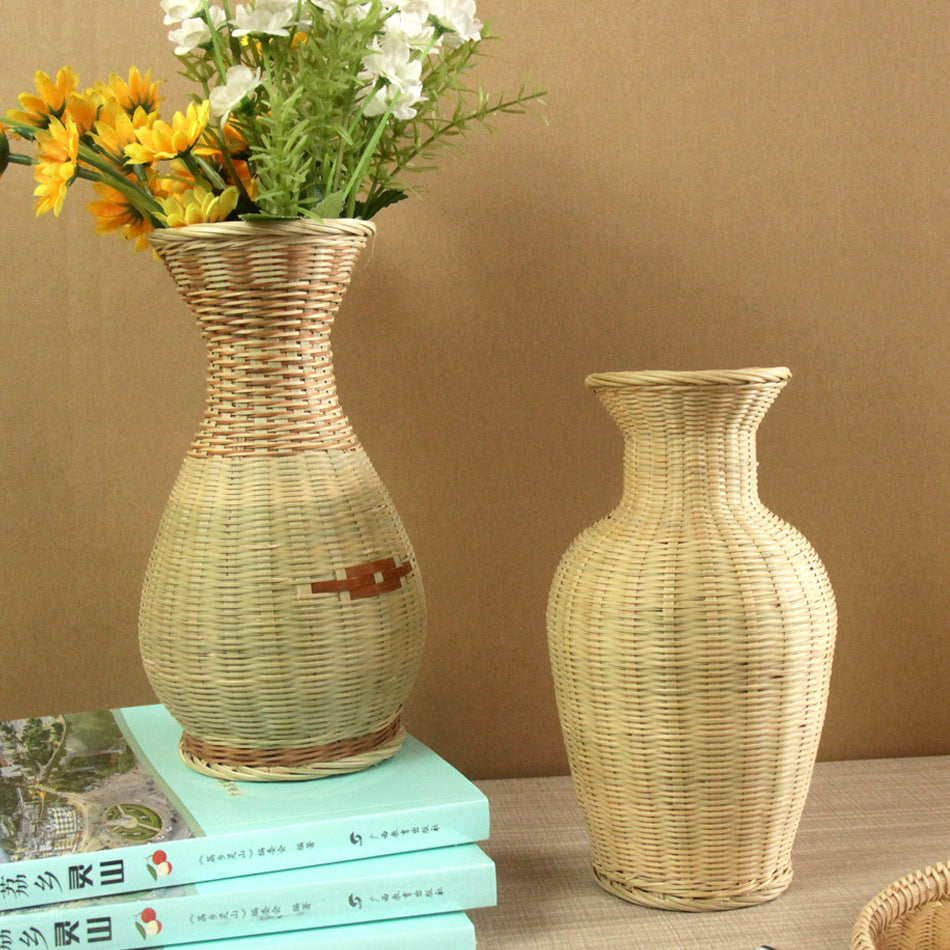 Household Fashion Handmade Bamboo Vase Simple Ornament