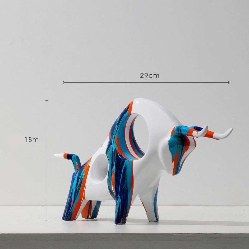 Artistic Splash Color Cow Decoration Creative Living Room Desktop Decorations