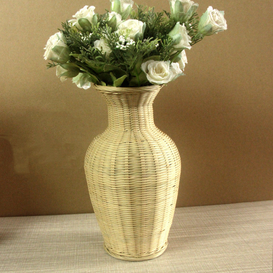 Household Fashion Handmade Bamboo Vase Simple Ornament