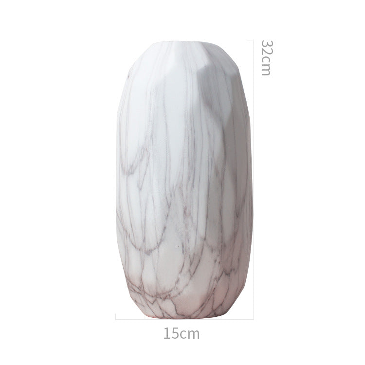 Home Ceramic Vase Marble Pattern Ceramic Craft Decoration