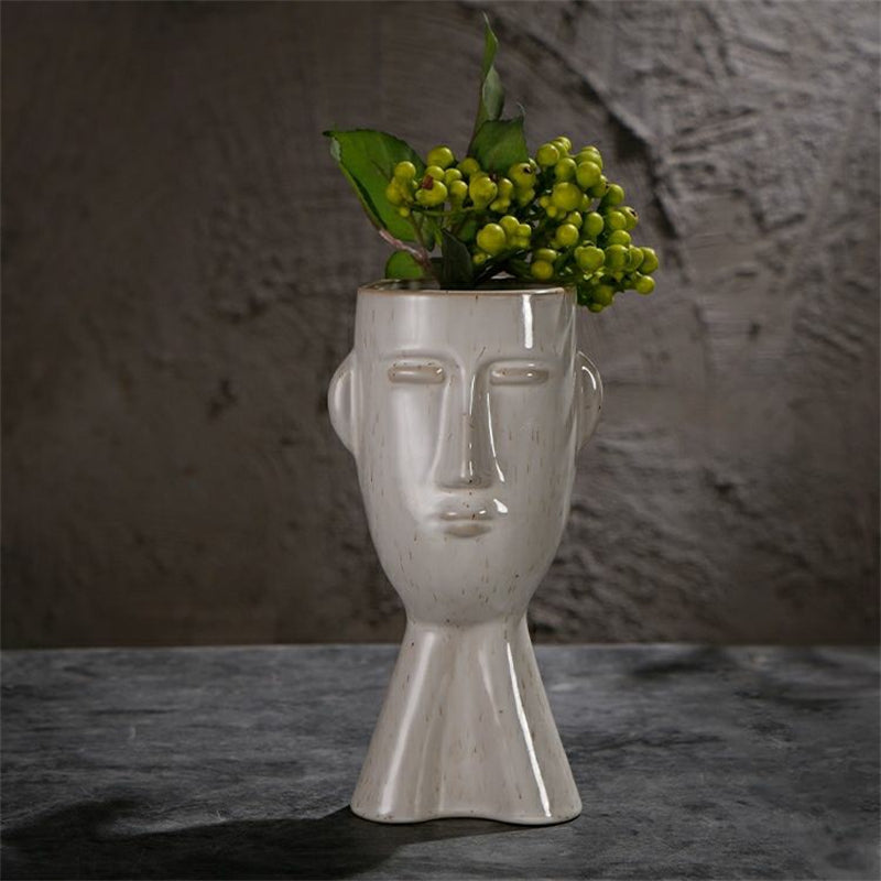 Nordic Creative Art Face Ceramic Vase Ornament