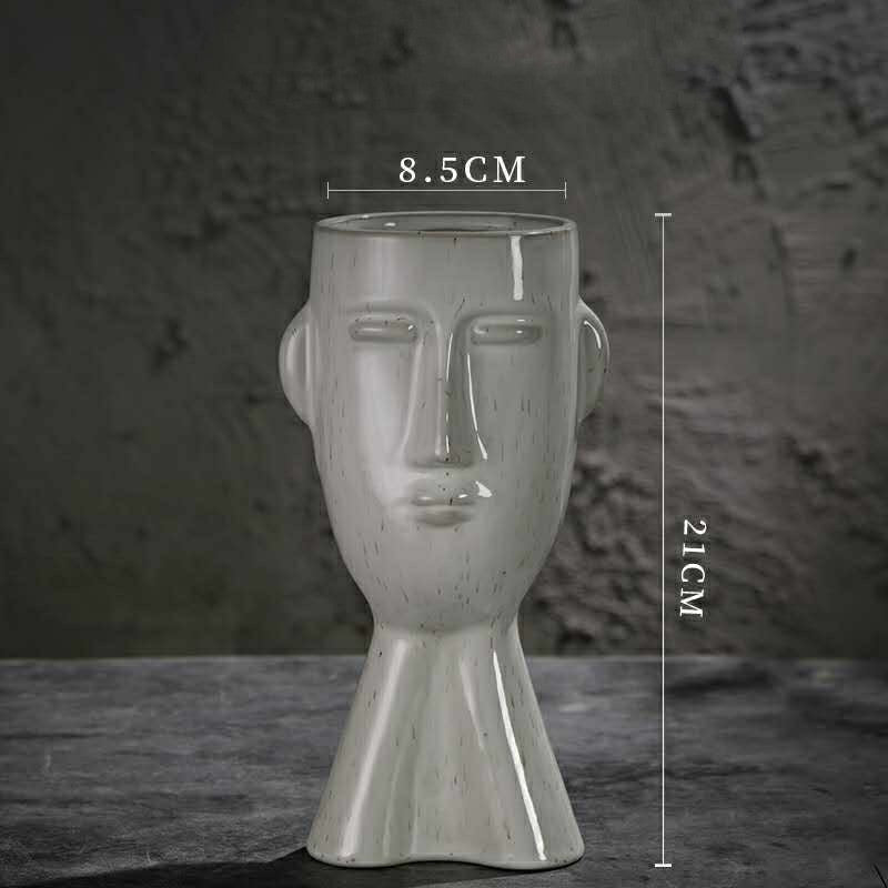 Nordic Creative Art Face Ceramic Vase Ornament