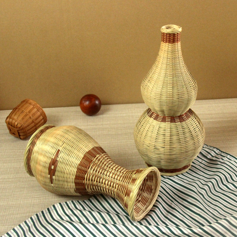 Household Fashion Handmade Bamboo Vase Simple Ornament